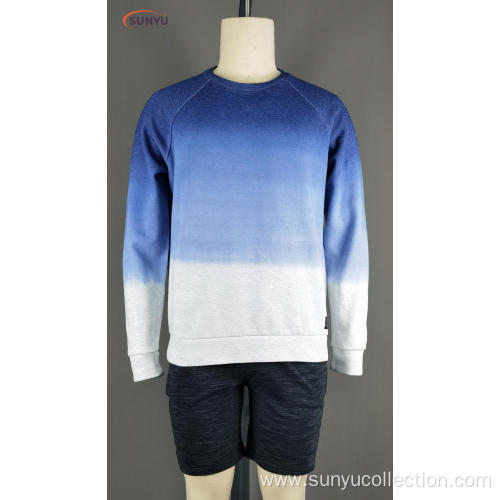 Men's gradient color sweatshirt without hood